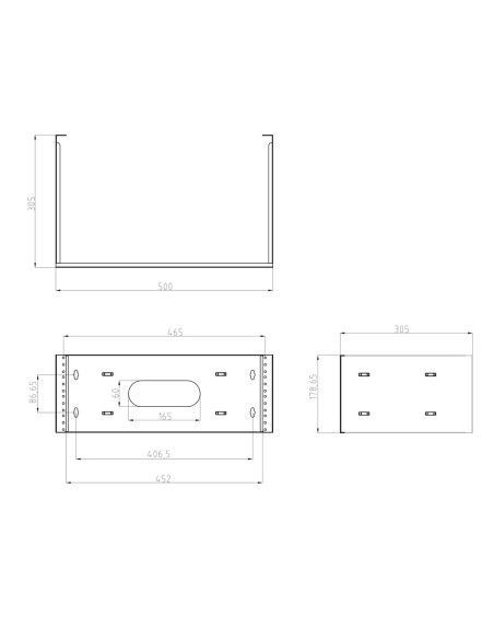 Rack-Open-4U do OEM Abrir o rack aberto para a parede - até 4U Rack 19 & quot - estrutura de 2 polos - grau de proteção IP20 