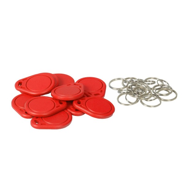 Acheter CARDCUBE RFID-TAG-R Porte-clés TAG de proximité numéroté - ID par radiofréquence - EM passif | Couleur rouge - Basse fré