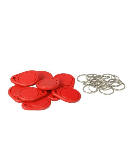 Acheter CARDCUBE RFID-TAG-R Porte-clés TAG de proximité numéroté - ID par radiofréquence - EM passif | Couleur rouge - Basse fré