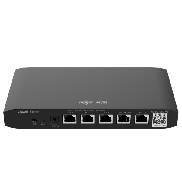 Comprar REYEE RG-EG105G-V3 Reyee Router Controlador Cloud - 5 Puertos RJ45 10/100 /1000 Mbps - Admite hasta 2 WAN para failover 