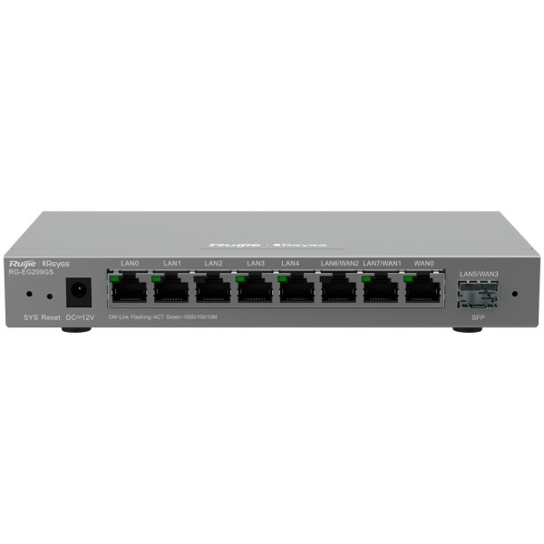 Comprar REYEE RG-EG209GS Reyee Router Controlador Gestionable - 8 Puertos RJ45 10/100 /1000 Mbps - 1 Puerto SFP LAN/WAN - Admite