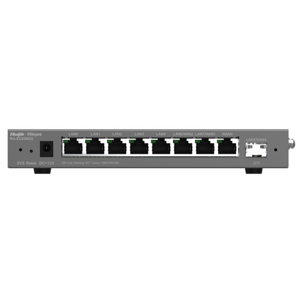Acheter REYEE RG-EG209GS contrôleur de routeur Reyee gérable - 8 ports RJ45 10/100/1000 Mbps - 1 port SFP LAN/WAN - Prend en cha