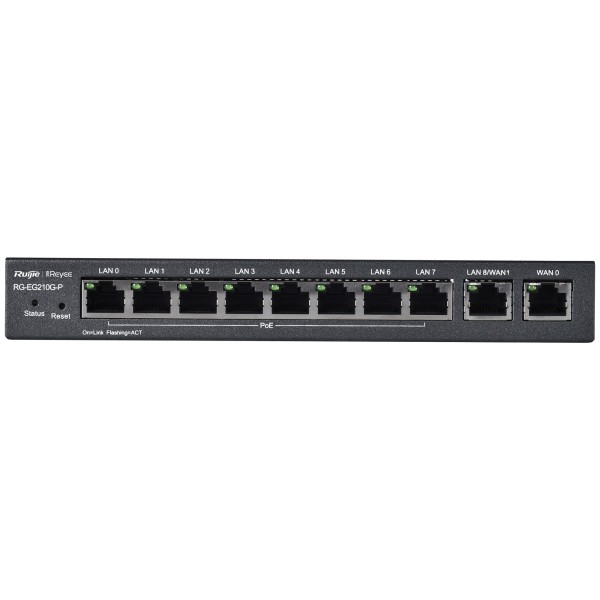 Acquista REYEE RG-EG210G-P Router Reyee Controller PoE Cloud - 8 porte PoE+ RJ45 GE + 2 porte RJ45 GE - 10 porte RJ45 10/1