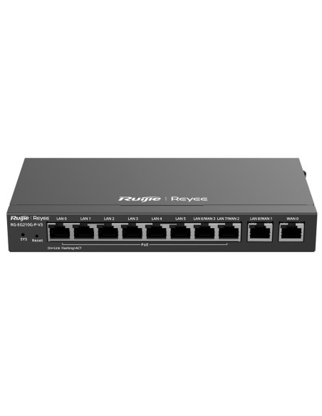 Reyee RG-EG210G-P-V3 Reyee Router Poe Controller Cloud - 8 portas Poe + RJ45 GE + 2 portas RJ45 GE - 10 portas RJ45 10/100 / 1