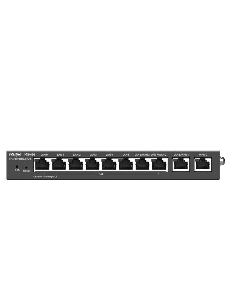 Reyee RG-EG210G-P-V3 Reyee Router Poe Controller Cloud - 8 portas Poe + RJ45 GE + 2 portas RJ45 GE - 10 portas RJ45 10/100 / 1