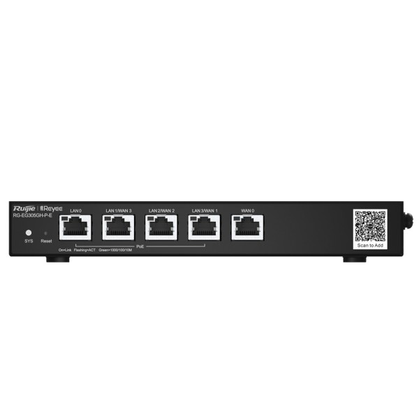 Reyee RG-EG305GH-P-EG305GH-P-E REYEE ROOUTER POE CONTROLLER CLUPE - 4 Puertos Poe + LAN + 1 Puerto Wan - 5 portas RJ45 10/100 / 