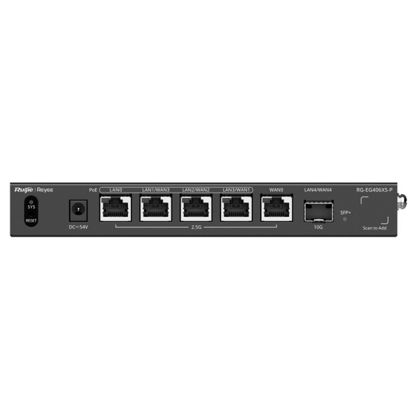 Acheter REYEE RG-EG406XS-P Routeur Reyee Cloud - 5 ports RJ45 2.5G (4 PoE+) + 1 SFP+ 10 Gigabit - Fonctions de base de pare-feu