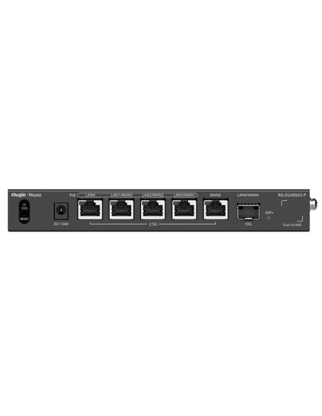 Comprar REYEE RG-EG406XS-P Reyee Router Cloud - 5 Puertos RJ45 2.5G (4 PoE+) + 1 SFP+ 10Gigabit - Funciones básicas de Firewall 