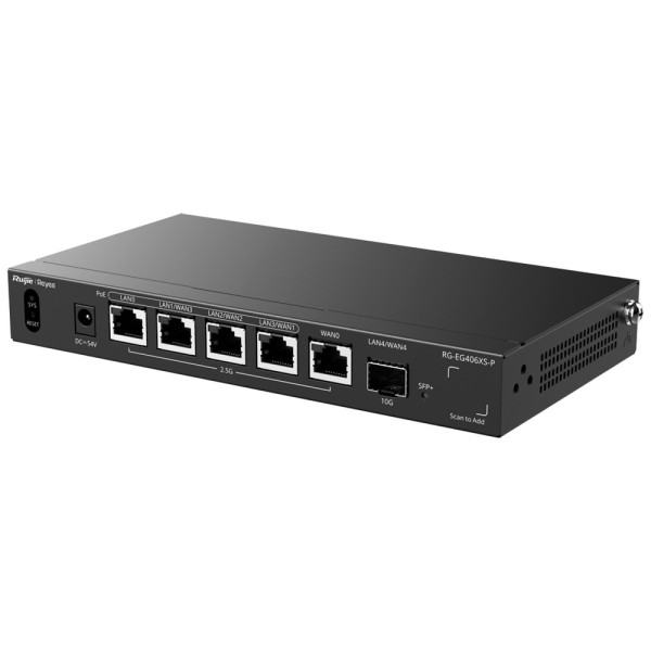 Comprar REYEE RG-EG406XS-P Reyee Router Cloud - 5 Puertos RJ45 2.5G (4 PoE+) + 1 SFP+ 10Gigabit - Funciones básicas de Firewall 