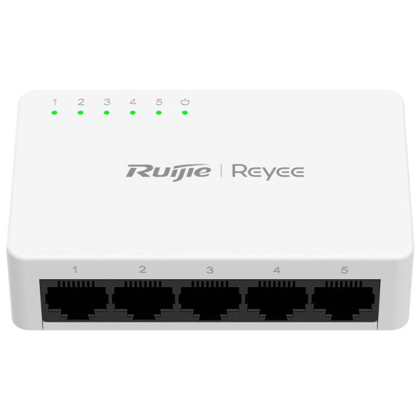 Reyee RG-ES05F Reyee Switch Fala - Alojamento de plástico - 5 portas RJ45 - Velocidade 10/100 Mbps - Plug and Play - Tecnologia 