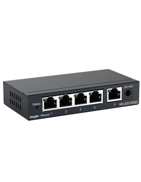 Acheter REYEE RG-ES105GD Switch Reyee de bureau - Boîtier en métal - 5 ports RJ45 - Vitesse 10/100/1000 Mbps - Plug and Play -
