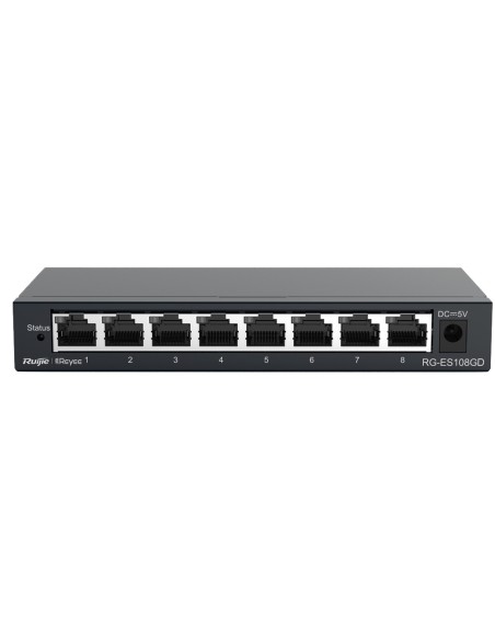 Acheter REYEE RG-ES108GD Switch de bureau Reyee - Boîtier en métal - 8 ports RJ45 - Vitesse 10/100/1000 Mbps - Plug and Play -
