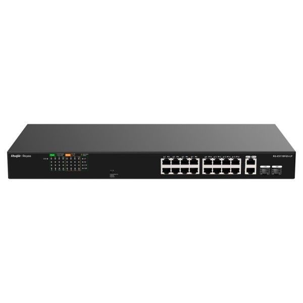 Kaufen REYEE RG-ES118FGS-LP Reyee Switch PoE Desktop – Metallgehäuse – rackmontierbar – 16 RJ45-Ports 10/100 Mbit/s + 2 Gigabit-