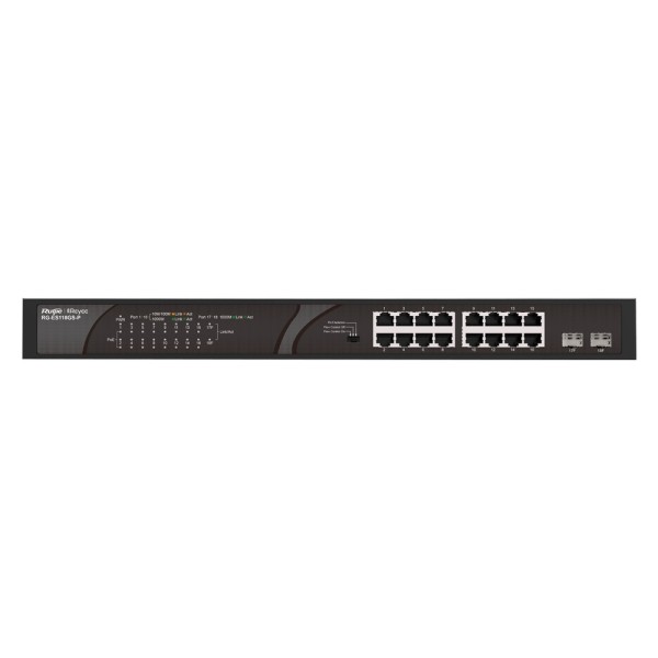 Acheter REYEE RG-ES118GS-P switch Reyee PoE de bureau - 16 ports RJ45 + 2 liaisons montantes SFP - 16 ports Gigabit + 2 ports Gi