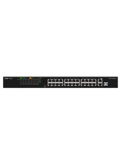 Reyee RG-ES126FGS-LP Reyee Switch Poe Encasble - 24 portas RJ45 + 1 UPLINK RJ45 + 1 SFP COMBO - 24 portas 10 / 100Mbps + 2 troca 2