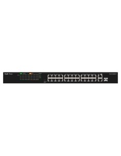 Comprar REYEE RG-ES126FGS-P Reyee Switch PoE Sobremesa - 24 Puertos RJ45 + 1 Uplink RJ45 + 1 SFP Combo - 24 Puertos 10/100Mbps + 2