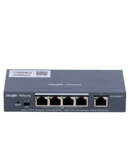 Comprar REYEE RG-ES205GC-P Reyee Switch PoE Cloud Gestionable - 4 puertos PoE 802.3af/at + 1 Uplink RJ45 - 4 RJ45 10/100/1000Mbp