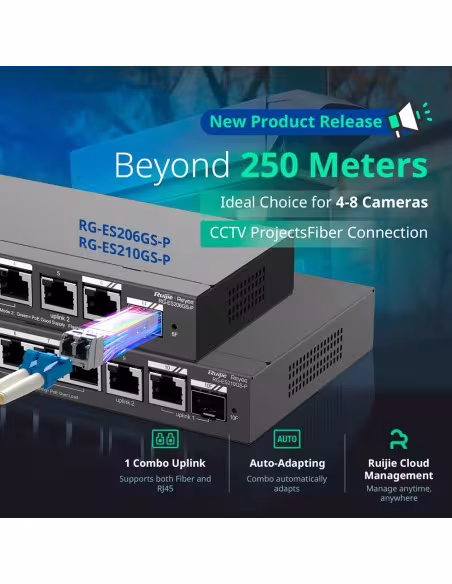Comprar REYEE RG-ES206GS-P Ruijie Reyee Cloud Managed L2 PoE Switch - 4 Puertos Gigabit PoE/PoE+ + 1 Enlace Combo GE - Ranura SF