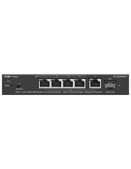 Acheter REYEE RG-ES206MG-P Ruijie Reyee Cloud Switch L2 géré - 4 ports 2.5G PoE/PoE+ + 1 liaison montante RJ45 2.5G - 1 emplacem