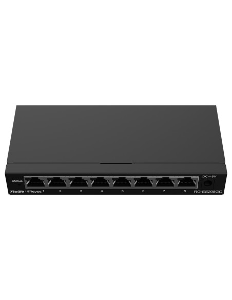 Reyee RG-ES208GC Reyee Switch Cloud - 8 portas RJ45 Gigabit - Velocidade do Porto 10/100/1000 Mbps - Plug & Amp Play - VLAN / PO