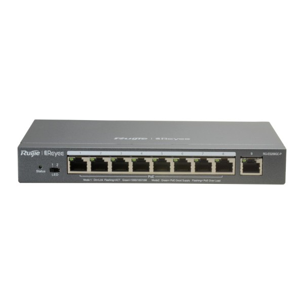 Kaufen Sie REYEE RG-ES209GC-P Ruijie Reyee Cloud-verwalteten L2-Switch – 8 Gigabit-Ports mit PoE/PoE+ + 1 Gigabit-Uplink – PoE+-