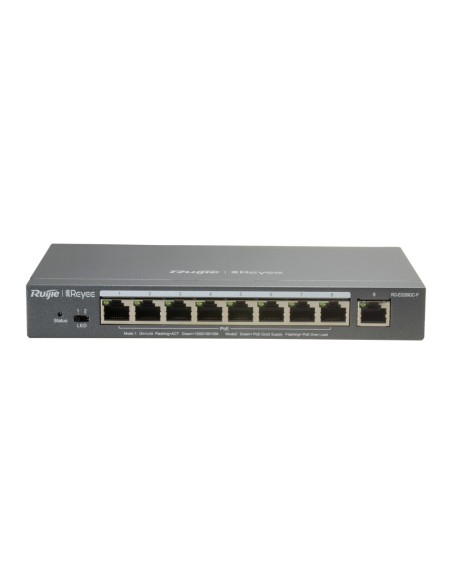 Reyee RG-ES209GC-P REYEE Switch Poe Cloud Managerial - 8 portas Poe 802.3AF / AT + 1 UpLink RJ45 - 8 RJ45 10/100 / 1000Mbps + 1 