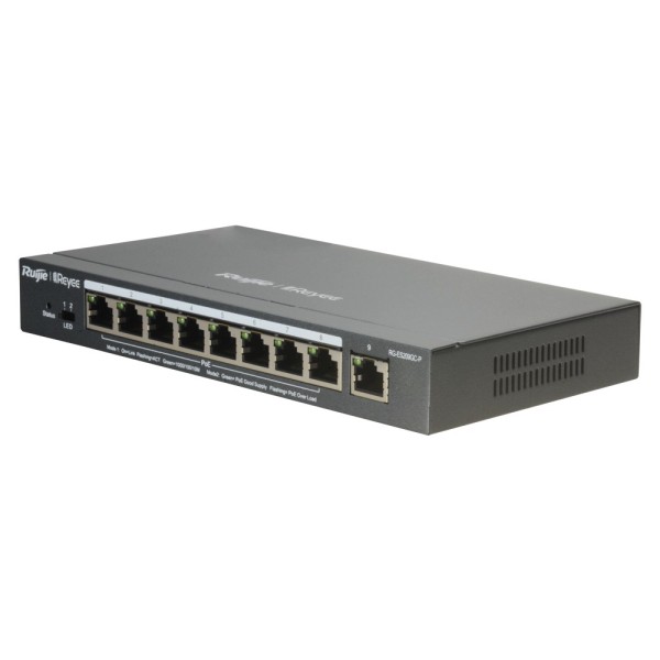 Comprar REYEE RG-ES209GC-P Reyee Switch PoE Cloud Gestionable - 8 puertos PoE 802.3af/at + 1 Uplink RJ45 - 8 RJ45 10/100/1000Mbp