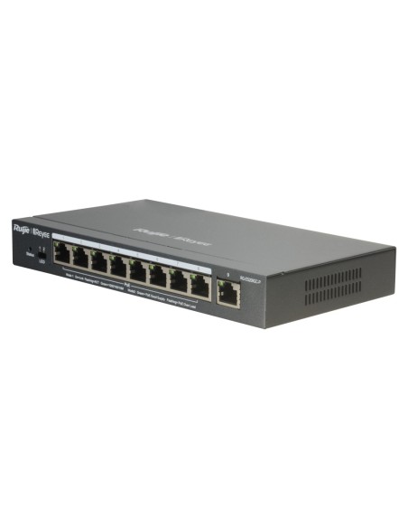 Reyee RG-ES209GC-P REYEE Switch Poe Cloud Managerial - 8 portas Poe 802.3AF / AT + 1 UpLink RJ45 - 8 RJ45 10/100 / 1000Mbps + 1 