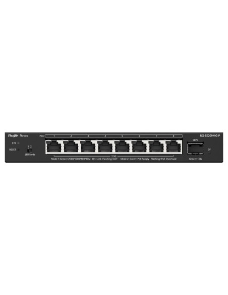 Comprar REYEE RG-ES209MG-P Reyee Switch PoE Cloud Capa 2 - 8 x puertos PoE MultiGigabit y 1 x 10Gbps SFP+ -  PoE 802.3af/at hast