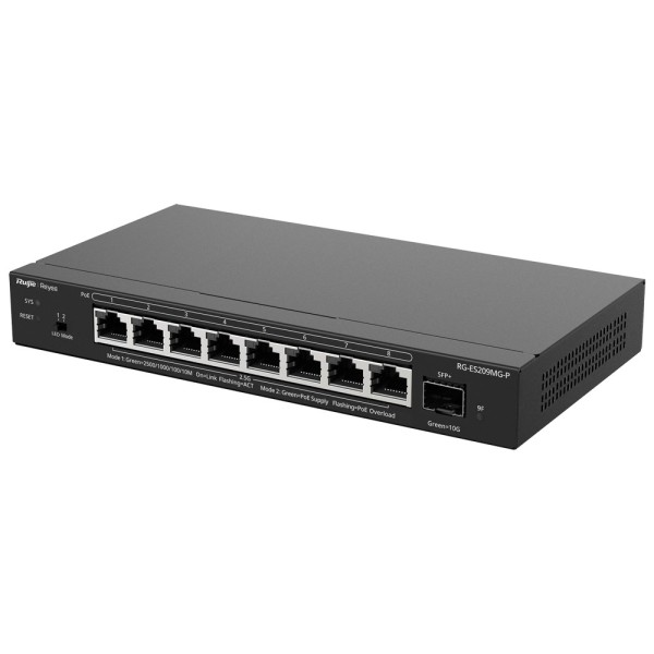 Comprar REYEE RG-ES209MG-P Reyee Switch PoE Cloud Capa 2 - 8 x puertos PoE MultiGigabit y 1 x 10Gbps SFP+ -  PoE 802.3af/at hast
