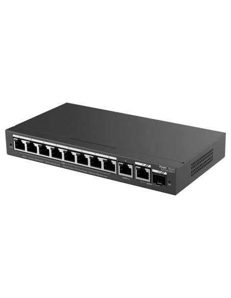 Reyee RG-ES210GS-P REYEE Switch PoE Cloud Managerial - 8 portas Poe + 2 UPLINK RJ45 + 1 SFP COMBO - Velocidade do Porto 10/10