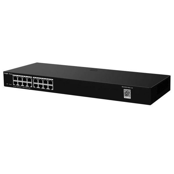 Reyee RG-ES216GC-V2 Reyee Switch Cloud - 16 portas RJ45 Gigabit - Velocidade do Porto 10/100/1000 Mbps - Plug & Amp Play - VLAN