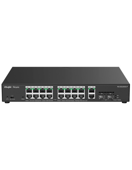 Reyee RG-ES220GS-P REYEE Switch PoE Cloud ManagerLable - 16 PoE 802.3AF / AT + 2 SFP + 2 UPLINK RJ45 - 18 RJ45 10/100 / 1000Mbps