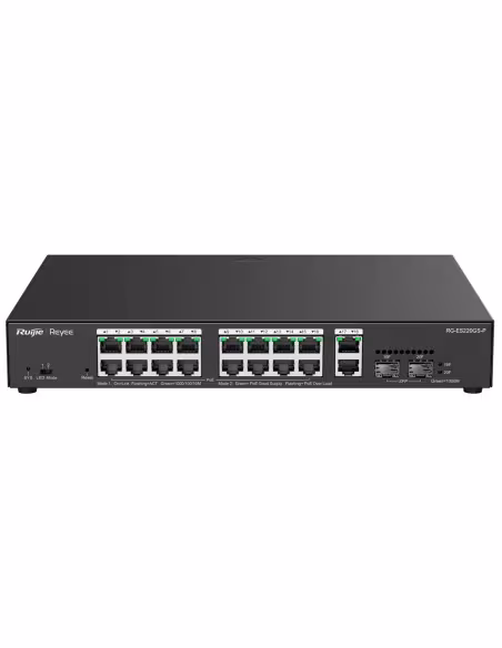 Comprar REYEE RG-ES220GS-P Ruijie Reyee Cloud Managed L2 Switch - 20 Puertos Totales (16 PoE+ / 2 Uplink / 2 SFP) - Enlaces de f