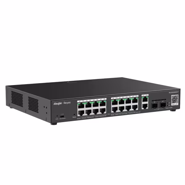 Comprar REYEE RG-ES220GS-P Ruijie Reyee Cloud Managed L2 Switch - 20 Puertos Totales (16 PoE+ / 2 Uplink / 2 SFP) - Enlaces de f