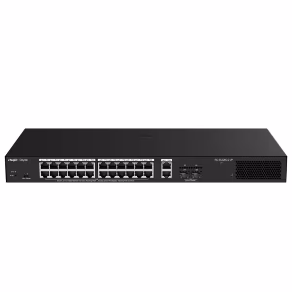 Comprar REYEE RG-ES228GS-LP Ruijie Reyee Cloud Managed L2 Switch - 28 Puertos Totales (24 PoE+ / 2 Uplink / 2 SFP) - Enlaces de 