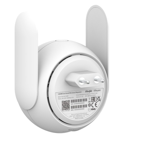 Comprar REYEE RG-EW1200R Reyee Wi-Fi Extender Mesh - 1 Puerto RJ45 10/100Mbps - Wi-Fi 5 2x2 y doble banda 2.4 y 5GHz - Gestión R