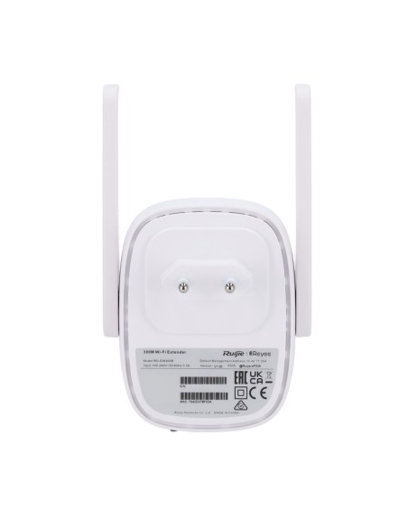 Reyee RG-EW300RA Reyee Wi-Fi Extender - 1 RJ45 10 / 100Mbps - Wi-Fi 4 2x2 Banda 2.4GHz - Gestão Remota através da nuvem - 