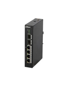 Dahua Dahua-1076 DH-PFS4206-4PP-96 Interruptor industrial gerencial L2 + 3 portas Fast Ethernet PoE + 1 Porta Uplink Gigabit Eth