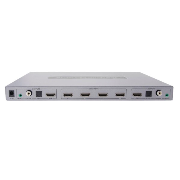 Acquistare AIRSPACE SAM-4521 Commutatore matrice da 4 ingressi HDMI a 2 gruppi di uscita (HDMI + Audio coassiale + Audio 3