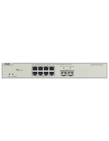 Reyee RG-NBS3300-8MG2XS-P REYEE Switch PoE Cloud Layer 2 - 8 PoE Poe Multigigabit + 2 10Gbps SFP + - PoE 802.3AF / no máximo 240