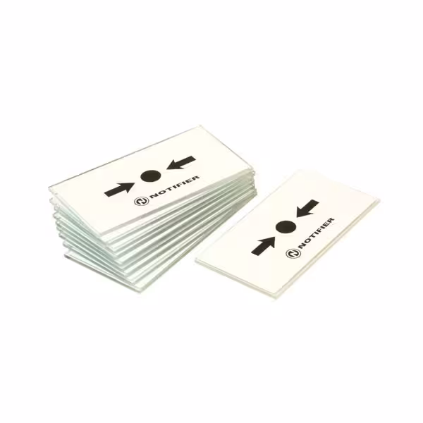 Acheter NOTIFIER NOTIFIER-106 lot de 10 vitres de remplacement pour déclencheurs manuels de la série KAC avec étiquette en plast