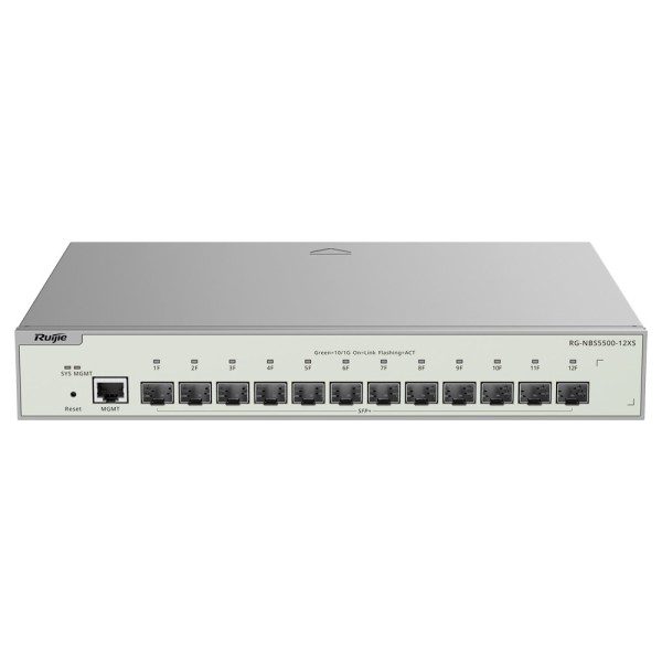 Reyee RG-NBS5500-12XS Reyee Switch Layer 3 - 12x SFP + 10Gbps + 1x MGMT - VCS / Roteamento Estático / Rip / OSPF - Lag estático 