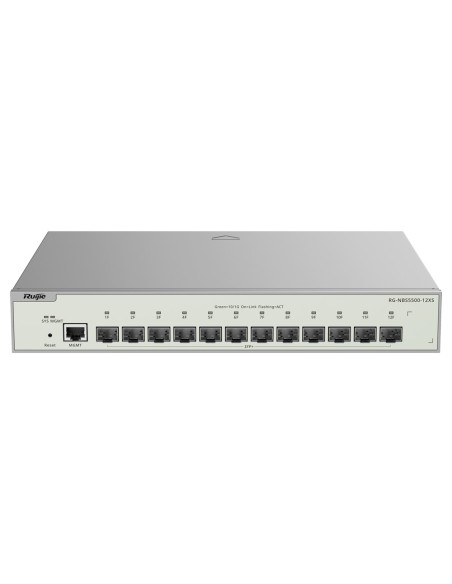Reyee RG-NBS5500-12XS Reyee Switch Layer 3 - 12x SFP + 10Gbps + 1x MGMT - VCS / Roteamento Estático / Rip / OSPF - Lag estático 