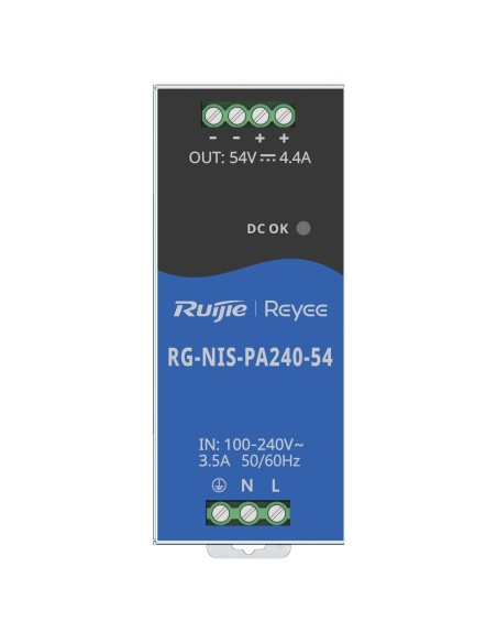 Comprar REYEE RG-NIS-PA240-54 Fuente de alimentación Industrial Reyee - Salida DC 54 V 4,4A / 240 W - 2 salidas DC - Voltaje ent