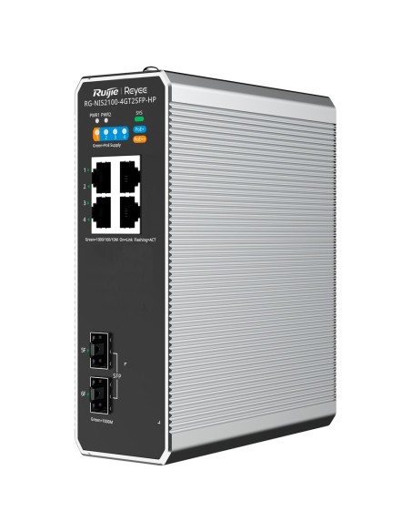 Comprar REYEE RG-NIS2100-4GT2SFP-HP Reyee Switch Industrial PoE Cloud Capa 2 - 4 puertos RJ45 Gigabit + 2 puertos SFP Gigabit - 