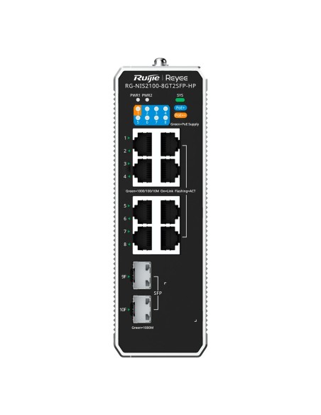 Kaufen REYEE RG-NIS2100-8GT2SFP-HP Ruijie Cloud Managed Industrial L2 Switch – 10 Ports insgesamt (8 GE / 2 Uplinks 1G SFP) – D