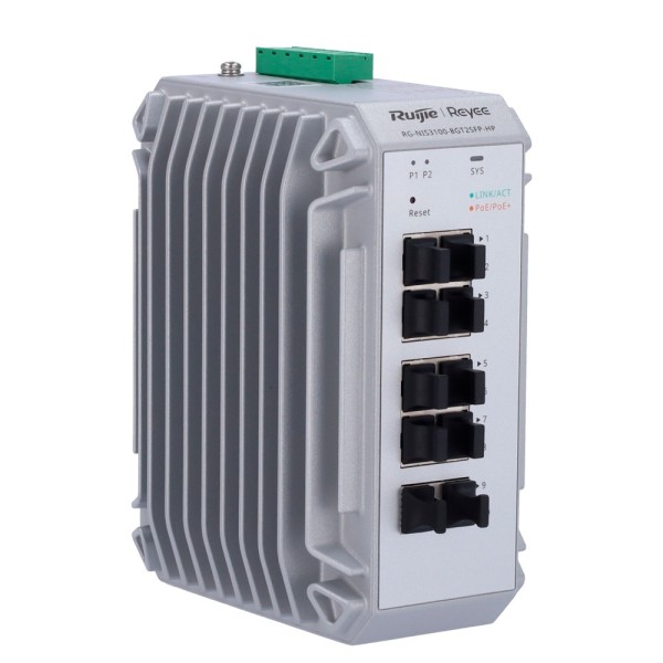 Reyee RG-NIS3100-8GT2SFP-HP Reyee Switch Layer Industrial Poe Cloud 2 - 8 portas PoE + Gigabit + 2 portas SFP Gigabit - 30W 