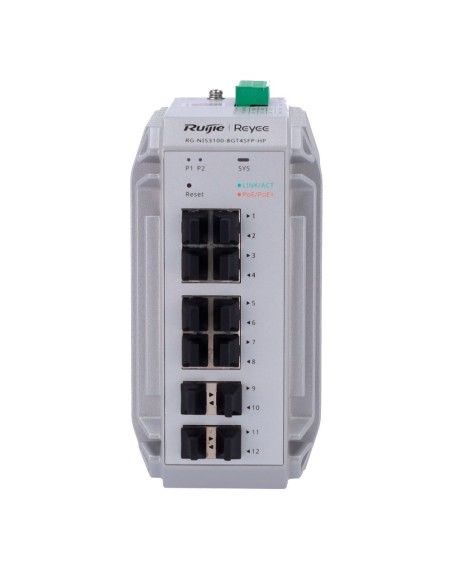 Acquista REYEE RG-NIS3100-8GT4SFP-HP Ruijie Cloud Managed Industrial Switch L2 - 12 porte totali (8 GE / 4 uplink SFP 1G) - D
