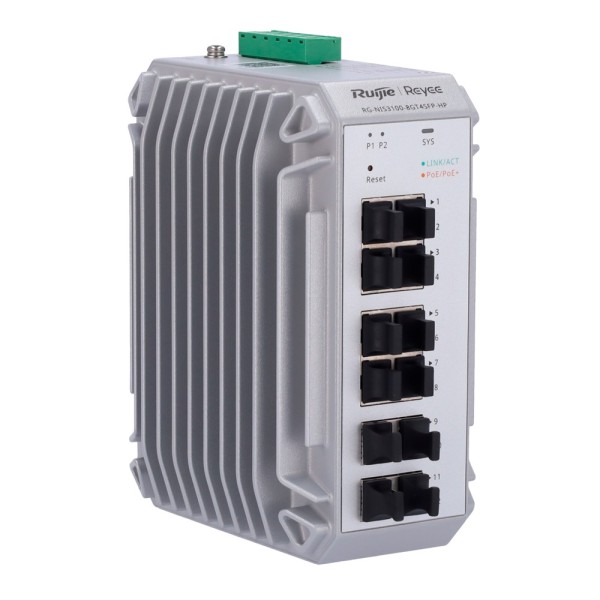 Acquista REYEE RG-NIS3100-8GT4SFP-HP Ruijie Cloud Managed Industrial Switch L2 - 12 porte totali (8 GE / 4 uplink SFP 1G) - D